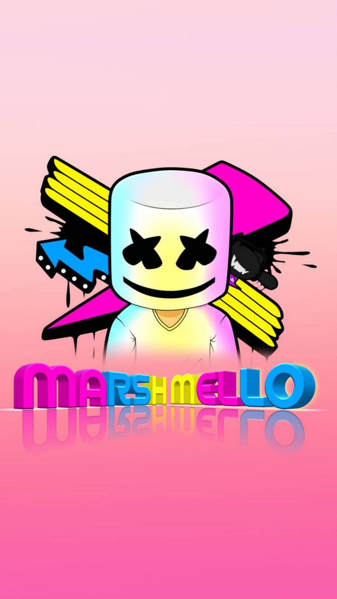 Marshmello iPhone Wallpaper Lock Screen with high-resolution 1080x1920 pixel. You can set as wallpaper for Apple iPhone X, XS Max, XR, 8, 7, 6, SE, iPad. Enjoy and share your favorite HD wallpapers and background images